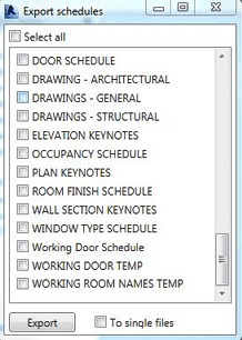 Revit Tools - export schedules