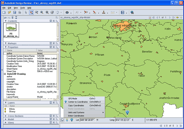 GPS navigace v DWF