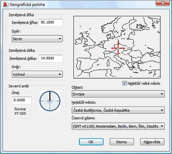 Geografick poloha - AutoCAD