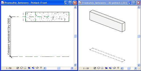 Revit - čáry nad rovinou řezu 1
