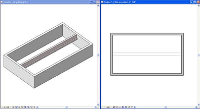 Revit - čáry nad rovinou řezu - půdorys stropu