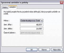 Geographic location - Revit (CZ)