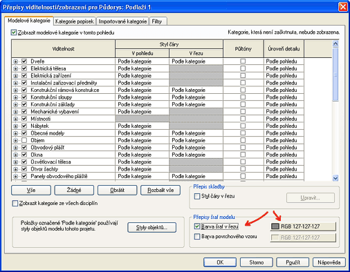 Revit-viditelnost