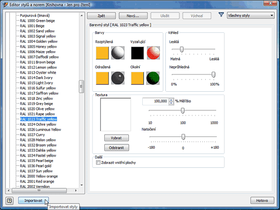 Editor styl - import STYXML