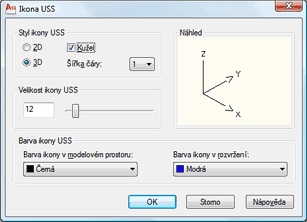 nastaven ikon UCS