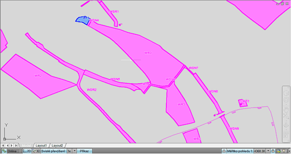 AutoCAD Map - vymezení veřejně prospěšných zájmů