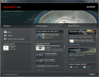 AutoCAD 2013 - spou�t�c� okno