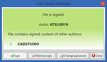 DWGsign dialog