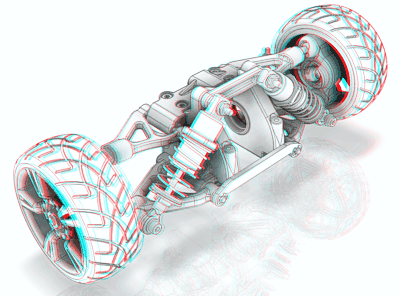 Suspension Inventor anaglyph