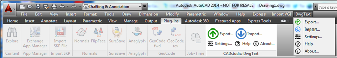 DwgText ribbon