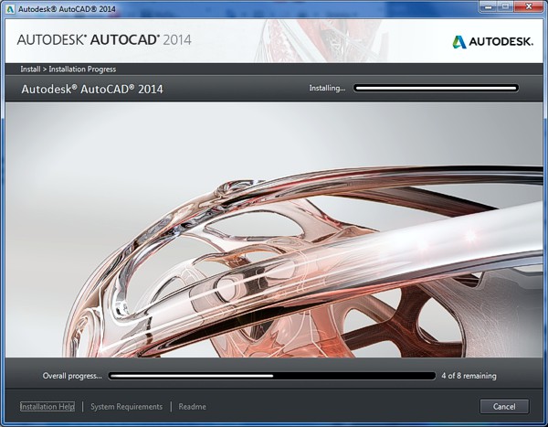 AutoCAD 2014 - průběh instalace