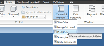 Display browser in Inventor (Czech)