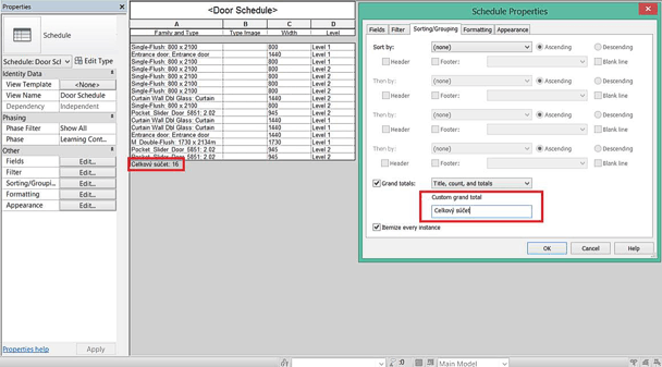 Revit 2015 schedule