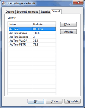 JobTime Properties (CZ version)