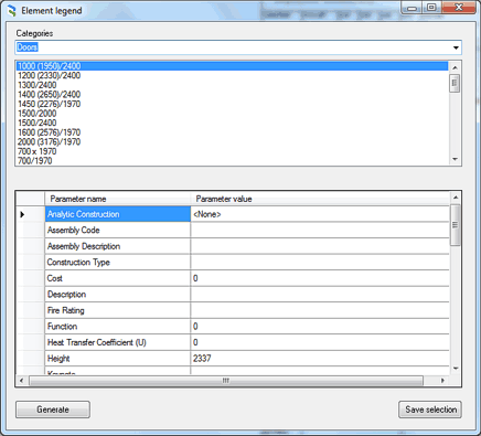 Revit Tools - Elements Legend - settings