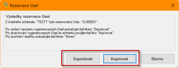 Vault Tools - Rezervace čísel