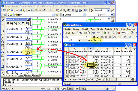 auto cad excel