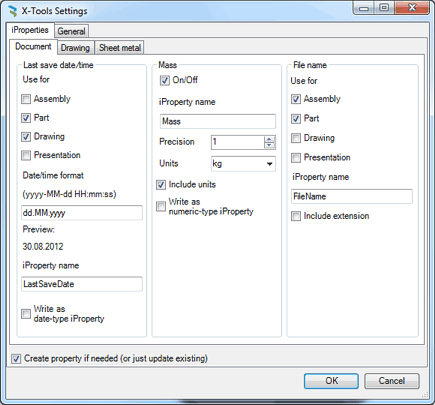 X-Tools settings