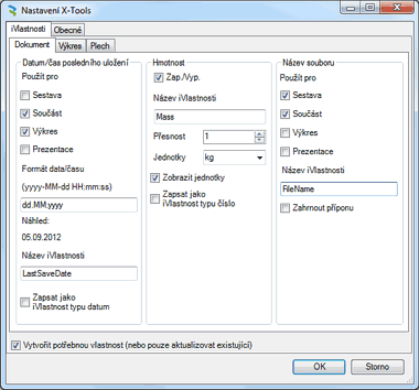 Nastaven monost X-Tools