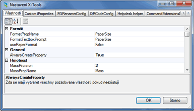 Inventor Tools - Advanced settings